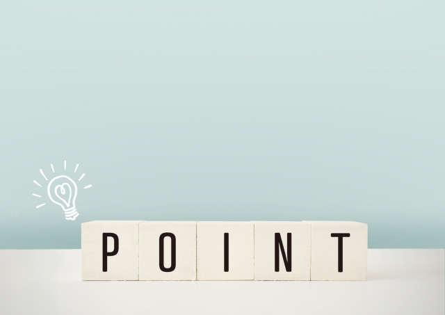 ポイントと書かれたブロック