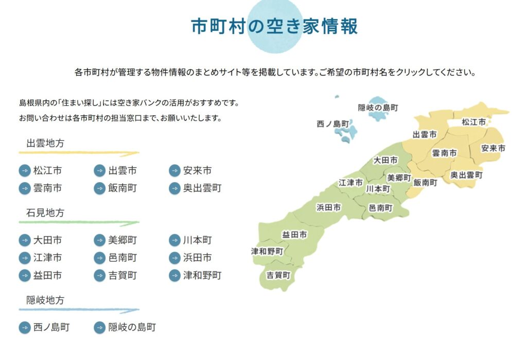 市町村の空き家情報