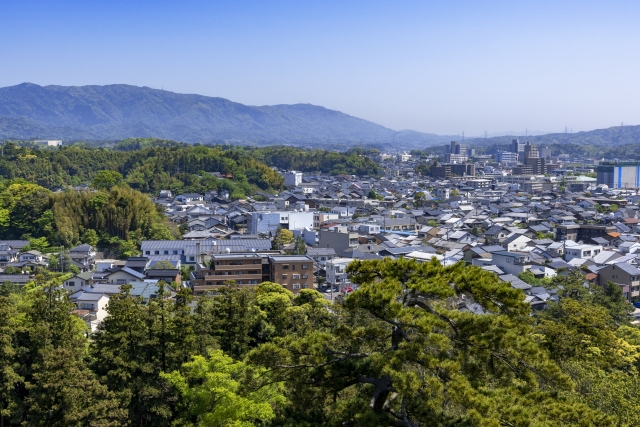 [島根県]松江城から見た松江市の風景
