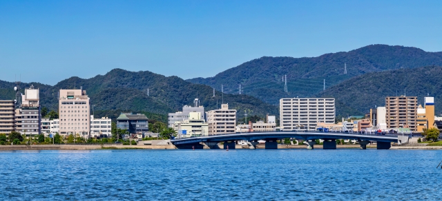 松江市街を展望
