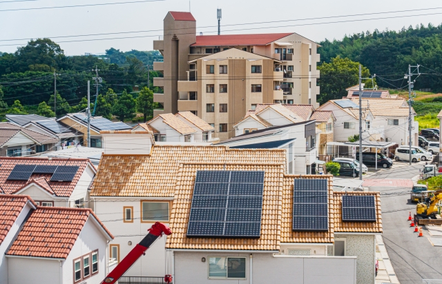 太陽光パネルがある住宅